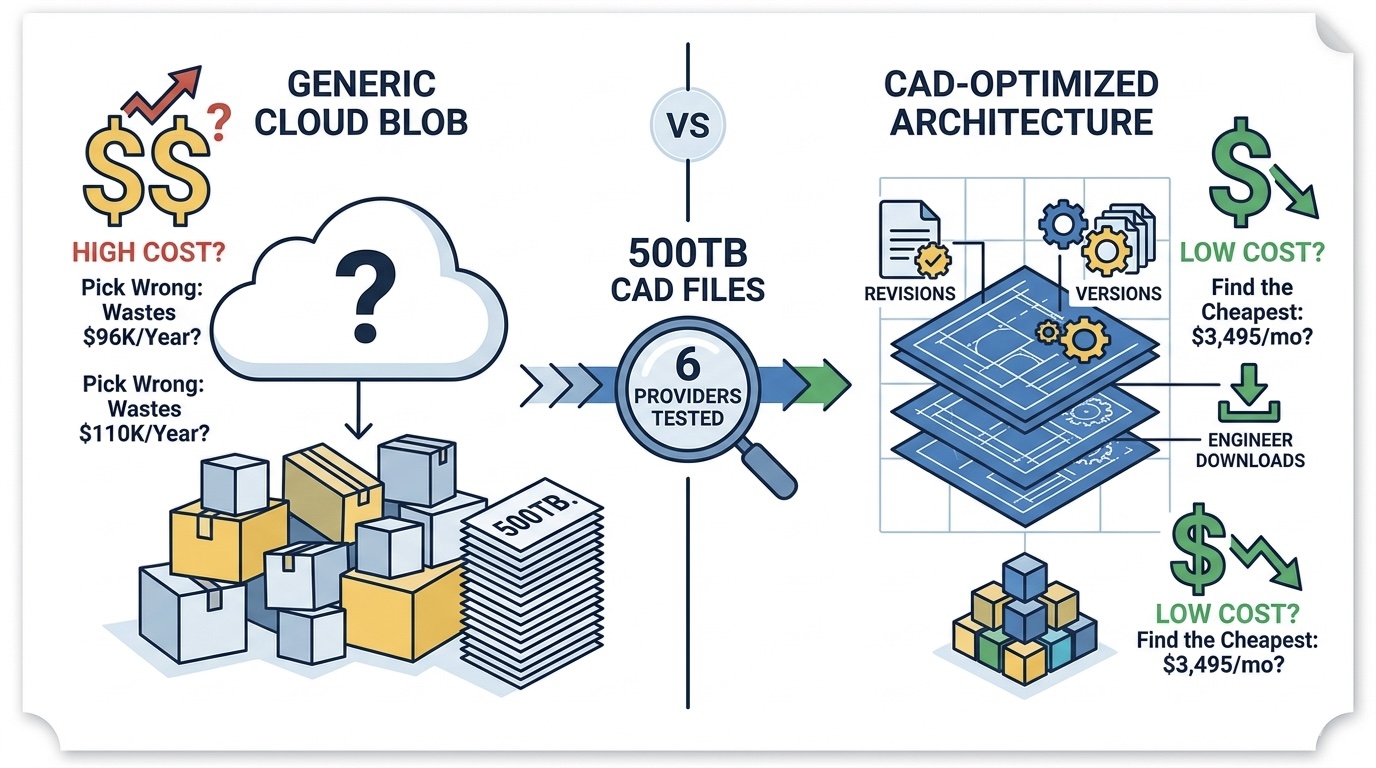 Most Cost-Effective Storage for 500TB of CAD Engineering Files in 2026 (Tested 6 Providers)